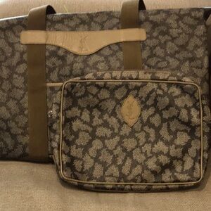 Yves Saint Laurent Giraffe Boston Travel Bag and Travel Pouch Posh Authenticated